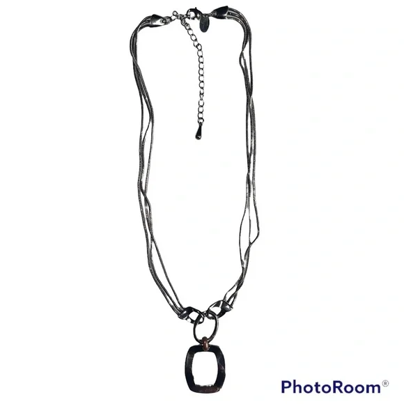 Lia Sophia 3 strand pendant vintage silver necklace - Picture 8 of 8